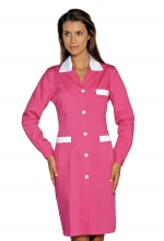 Camice Positano – colore FUXIA con inserti Bianchi – 100% Cotone – sanitario – alberghiero – estetico – pulizie – ISACCO